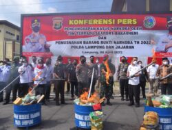 Musnahkan Narkotika Senilai 271,8 Miliar, Kapolda Lampung : 99 Persen Pelaku Kejahatan Pecandu