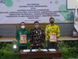 Ketua DPRD Kota Metro Tondy MG Nasution Bersama Walikota Terima LHP di BPK Provinsi Lampung