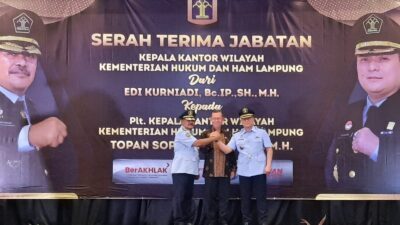 Kakanwil Kemenkumham Lampung Edi Kurniadi Masuki Purna Bhakti, Digantikan Pelaksana Tugas Topan Sapuan