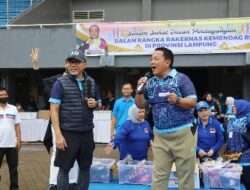 Gubernur Arinal Djunaidi bersama Mendag Zulkifli Hasan dan Forum Komunikasi Persaudaran Lampung Perantauan Laksanakan Senam Bersama di Stadion Pahoman Bandarlampung