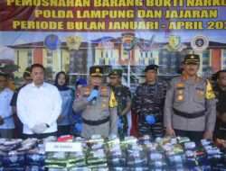 Polda Lampung musnahkan 168,2 Kg Shabu dan 91,3 Kg Ganja Periode Pengungkapan Januari s.d April 2023