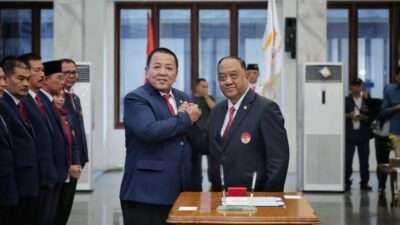 Arinal Djunaidi Resmi Dilantik sebagai Ketua Umum KONI Lampung Masa Bakti 2023-2027 oleh Ketua Umum KONI Pusat Letjen TNI (Purn) Marciano Norman