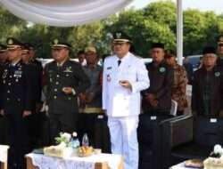 Bupati Lampung Tengah Musa Ahmad Ikuti Upacara HUT Bhayangkara ke-77