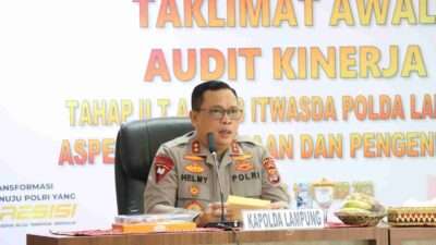 Kapolda Lampung Irjen pol Helmy Santika Pengawasan Internal Menjadi Peranan Penting, Saat Buka Taklimat Awal Tahap II