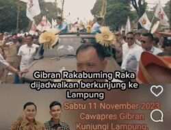 Cawapres Gibran Rakabuming Raka Kunjungi Lampung, Ini Agendanya
