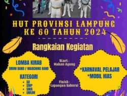 Kirab Drumband dan Mobil Hias Meriahkan HUT Lampung ke-60
