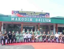 Sekdakab Lampung Tengah Sambut Kunker Danrem 043/Gatam di Markas Kodim 0411 Kota Metro