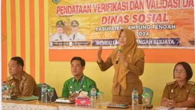 Pemkab Lamteng Gelar Sosialisasi Pendataan, Verifikasi, dan Validasi Pensasaran Percepatan Penghapusan Kemiskinan Ekstrem (P3KE) di Kabupaten Lampung Tengah tahun 2024