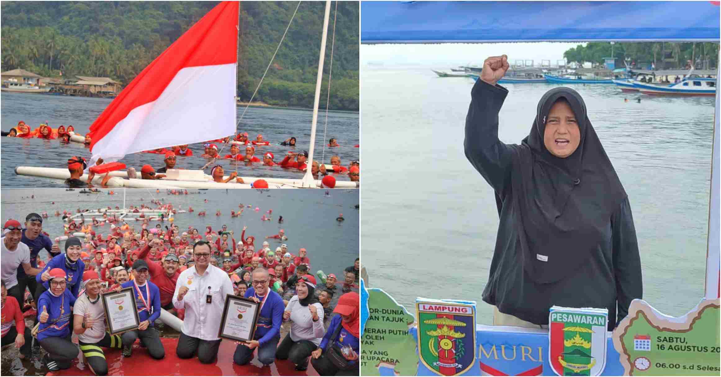Ketua Jurnalis Polda Lampung Kusmayati Fatahong “Mak Kus” Ikuti  Berenang Merdeka 2025