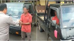 Kapolda Lampung Irjen Pol Helmy Santika, secara langsung menyerahkan satu unit mobil Mitsubishi L300 BE 8544 IQ, kepada Heri Juansyah, di Halaman Mapolda Lampung, Operasi Sikat Krakatau 2025, Senin 8 Agustus 2025.