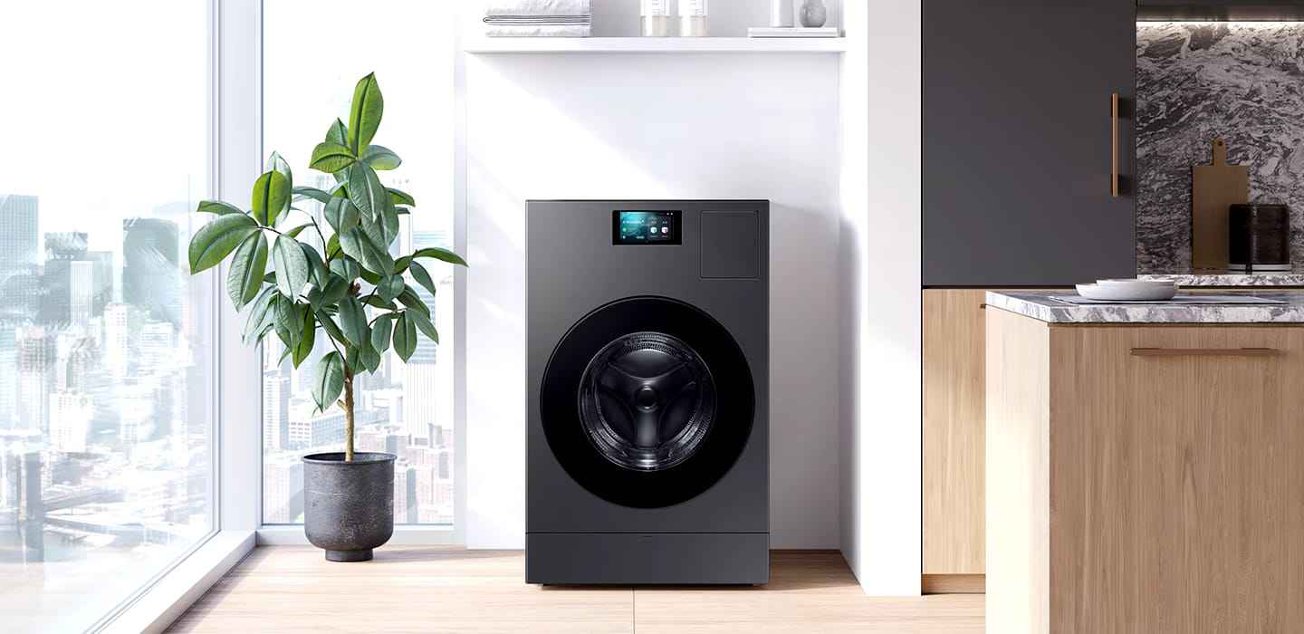 Mesin cuci Bespoke AI Laundry Combo menghadirkan mesin cuci dan pengering dalam satu perangkat.