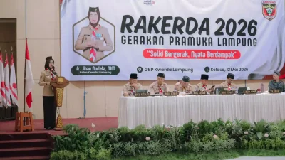 Ketua Kwarda Pramuka Lampung Jihan Nurlela Buka Rakerda Pramuka Tahun 2026, Lakukan Penguatan Kolaborasi Mendukung Pembangunan Daerah dan Nasional