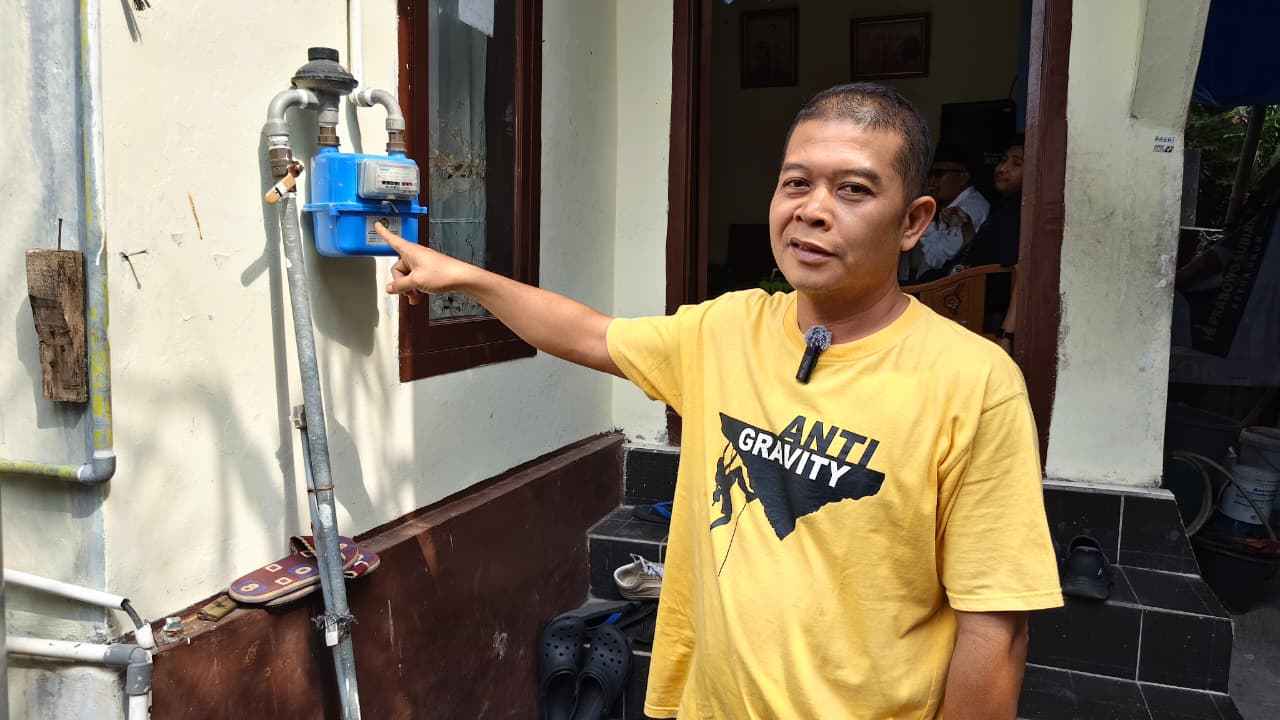 Aris, pelanggan jargas PGN Area Lampung asal Kecamatan Enggal, Bandar Lampung, yang ikuti program Reaktivasi
