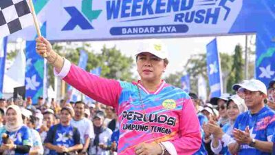 Lepas Jalan Sehat XL Weekend Rush di Bandar Jaya, Dewi Nadi Ajak Masyarakat Hidup Sehat dan Jauhi Narkoba